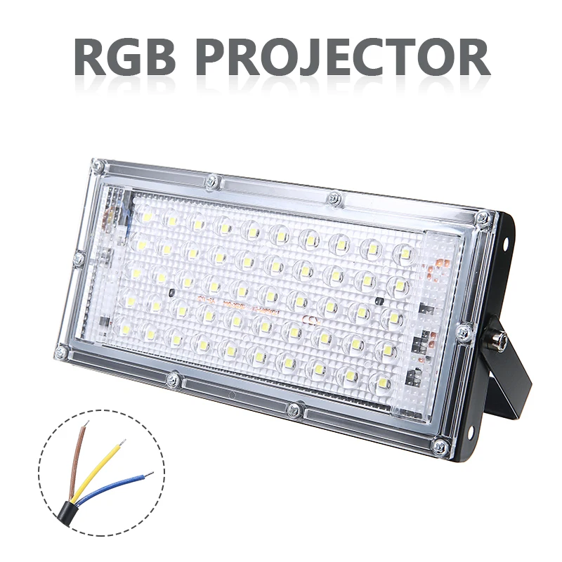 

220V 50W Светодиодный прожектор светильник Водонепроницаемый RGB лампа прожектор переменного тока Светодиодный точечный светильник внешней стены шайба светильник напольный светильник Инж