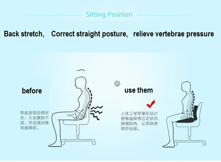 Подушка для сидения на стуле Ортопедическая подушка пена с эффектом памяти тела