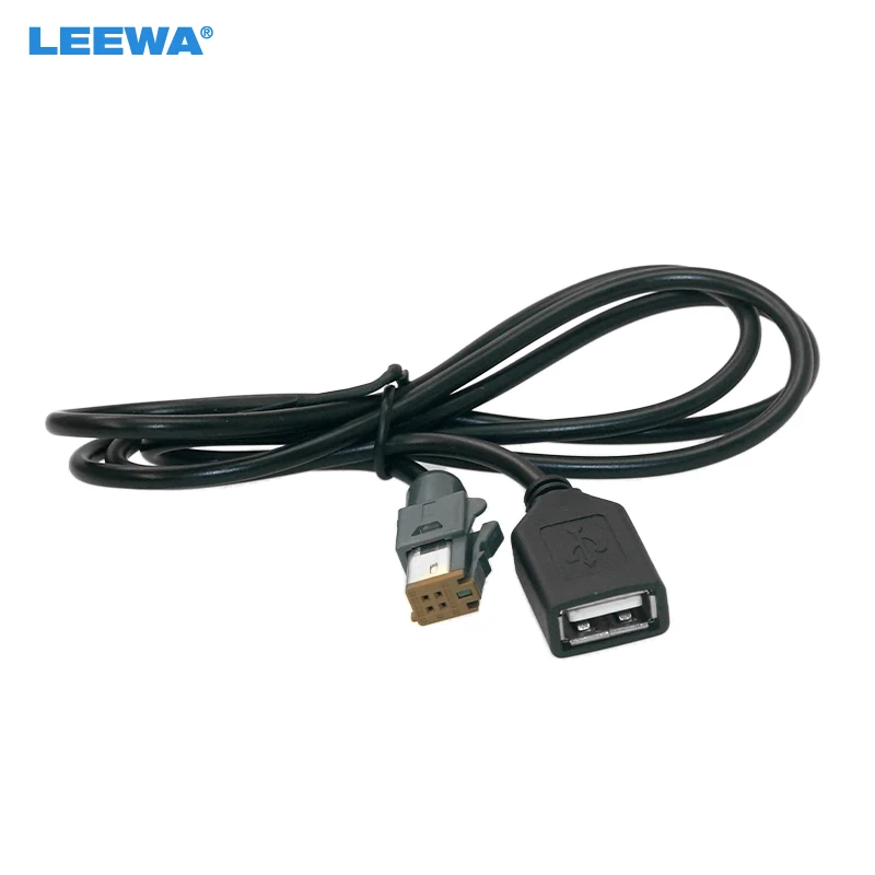 LEEWA 15 шт. автомобильный аудио гнездовой USB кабель AUX In адаптер 4 контактный разъем
