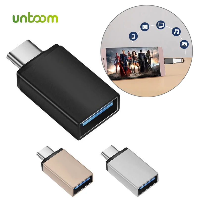 Адаптер Untoom USB C OTG адаптер 3 0 на Type для Xiaomi Huawei алюминиевый сплав Type-C