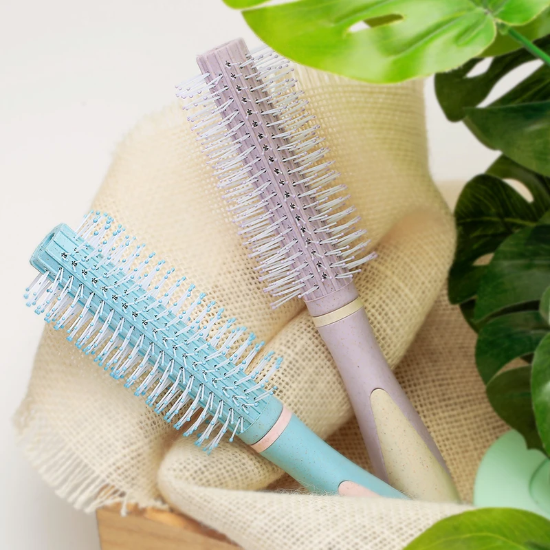 

The New Wheat Straw Curling Comb with Thick Handle Easy To Hold Styling Comb Candy Color Hair Comb