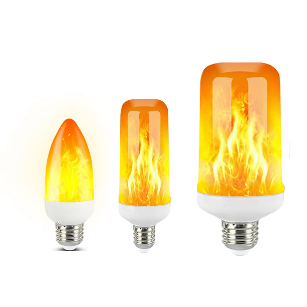 

2021 New LED Dynamic Flame Effect Fire Light Bulb E27 B22 E14 LED Corn Bulb Creative Flickering Emulation 5W 12W LED Lamp Light