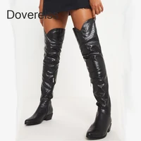 dovereiss fashion womens shoes winter pointed toe sexy zipper new over the knee boots stilettos heels 42 43