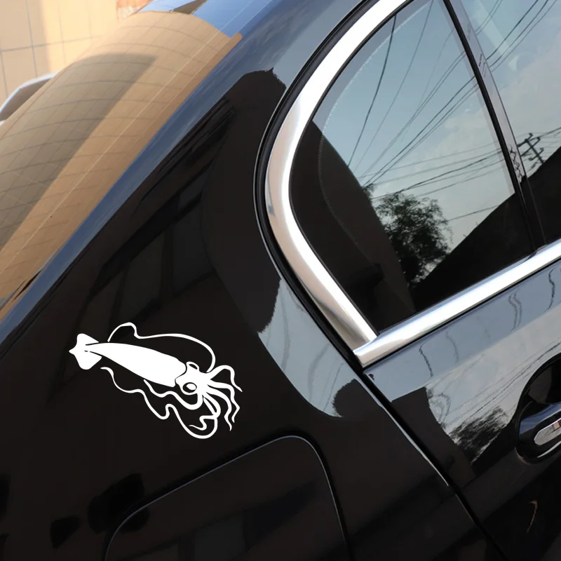 YJZT 10CM*14.9CM Classic Squid Decals Family Car Leisure Stickers Ddecoration Black/Silver C30-0268 | Автомобили и мотоциклы