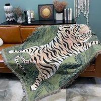 green tiger sofa blanket air conditioning cover napping office simple modern knitting blanket living room thread blanket decor