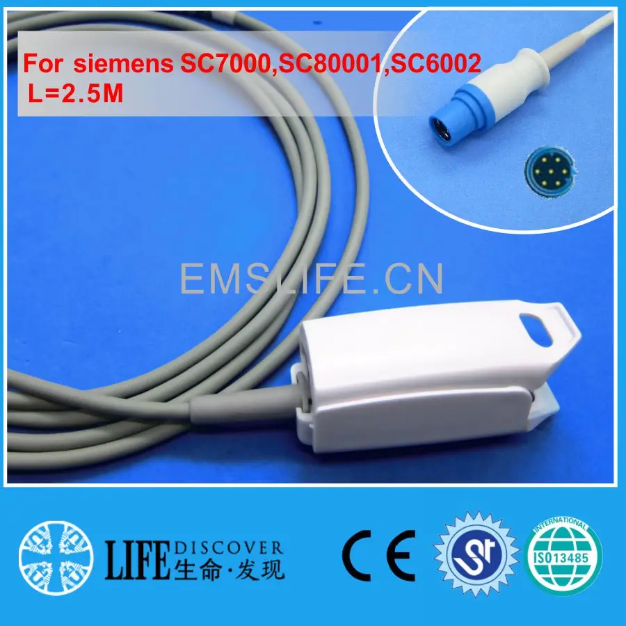 

Long cable AWT adult finger clip spo2 sensor for siemens SC7000,SC80001,SC6002