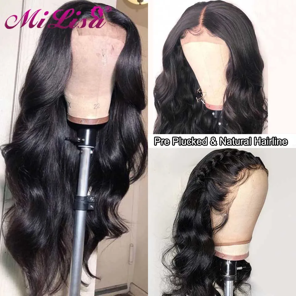 Mi Лиза объемная волна парик бразильский 13x4 Синтетические волосы на кружеве