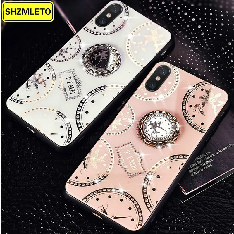 Роскошный чехол подставка с бриллиантовым кольцом для iPhone 11 Pro MAX XR X XS 6 6S Plus 7 8 SE 2020