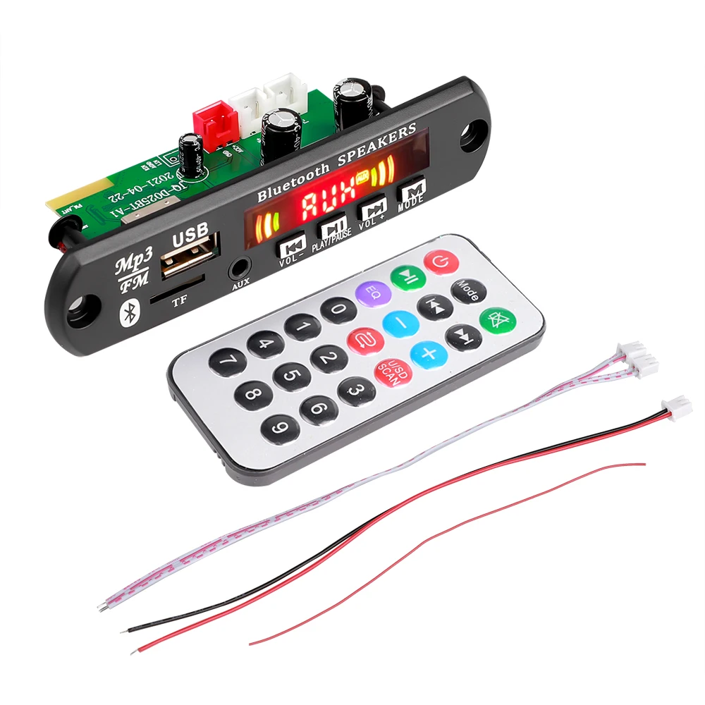 Автомобильный MP3-плеер Bluetooth V5.0 USB-модуль записи FM-радио динамик | Электроника