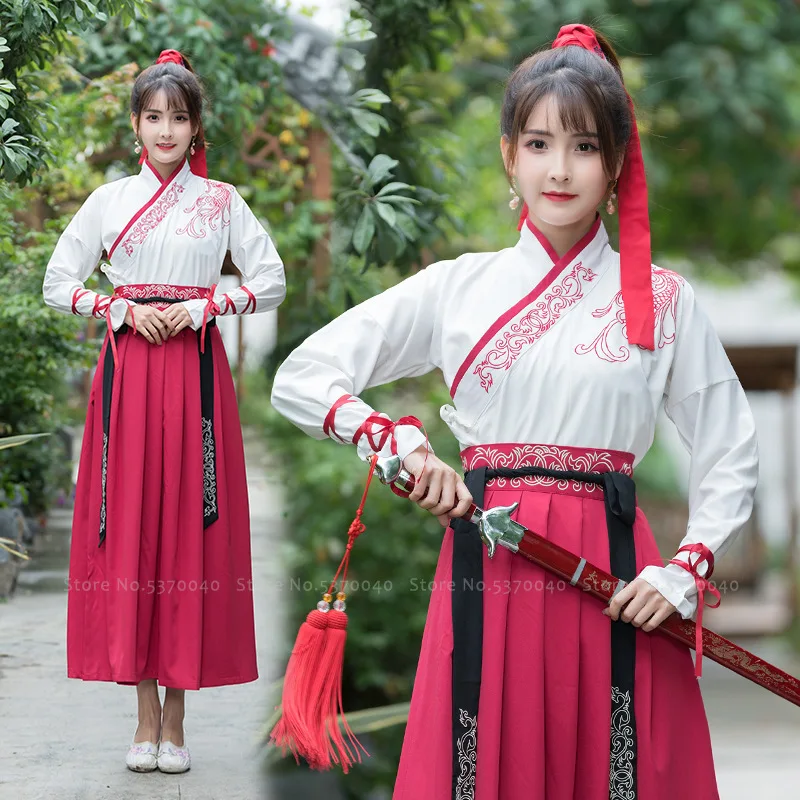 Женский и мужской китайский костюм Тан мантия ханьфу длинное платье