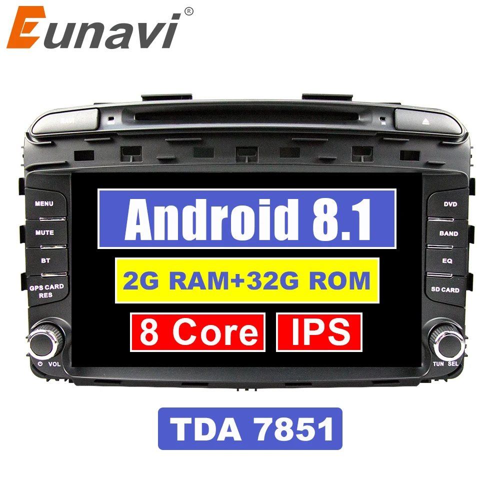 Eunavi 8 ''Android 1 2 din мультимедийный автомобильный dvd Радио стерео плеер для Kia Sorento