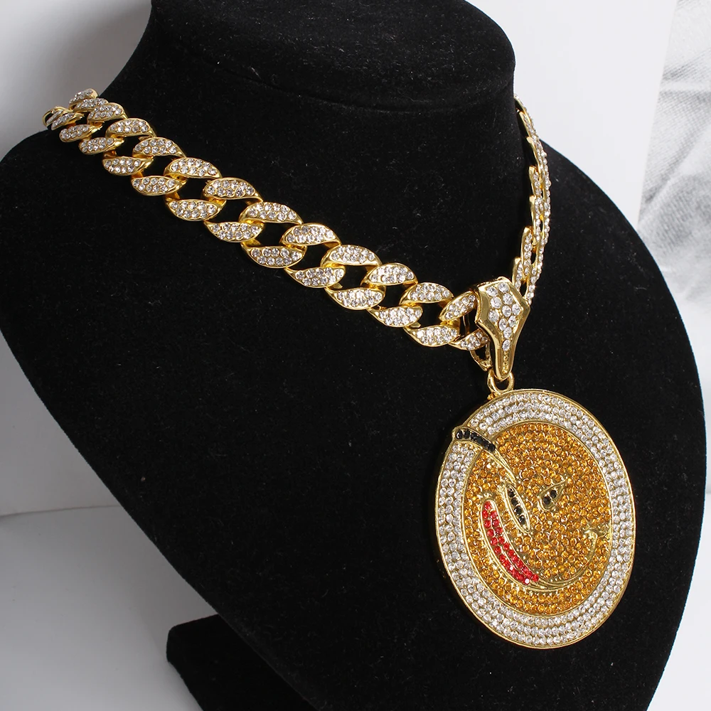 Большой Круглый Кулон В Стиле Хип-хоп кубинский чокер Майами с пазлом Гроза