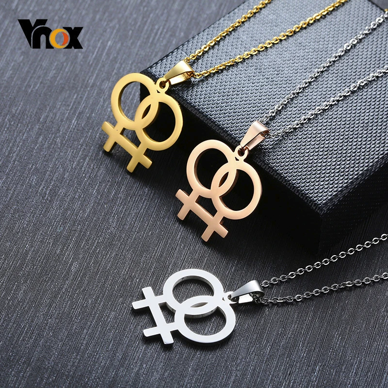 Vnox женское ожерелье из нержавеющей стали с подвеской в виде символа повседневные
