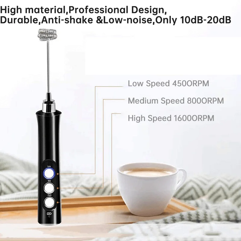 Электрический вспениватель молока 3 скорости взбиватель яиц капучино кофе