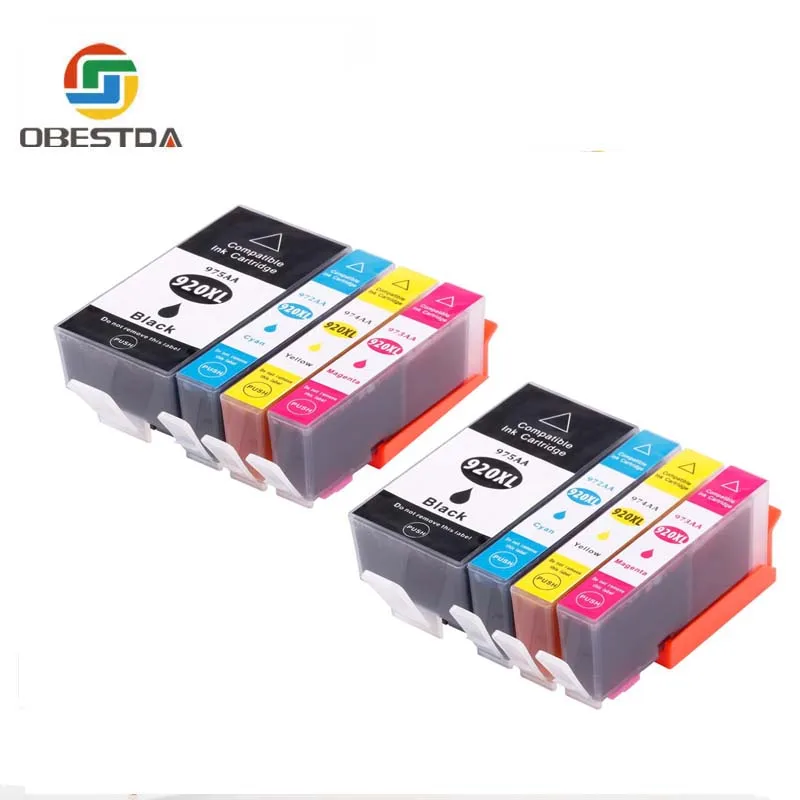 8 шт Obestda совместимые чернильные картриджи для HP 920 Deskjet 6000 6500 7000 7500A принтеров HP920 XL