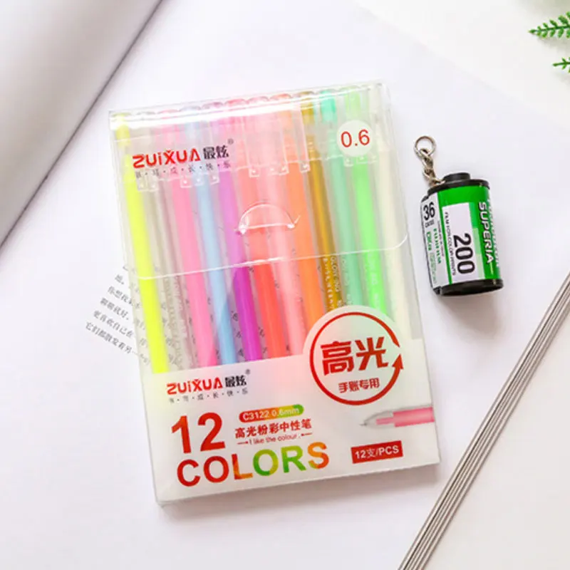 12 цветов Fineliner ручка консилер набор искусства Эскиз Рисование детей тонкий