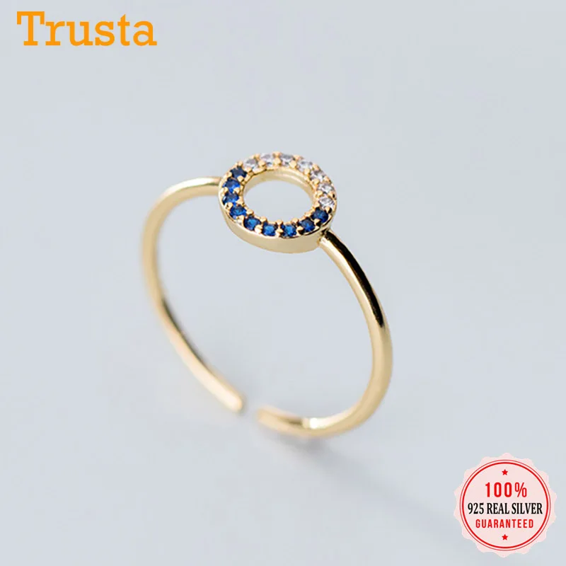 Trustdavis Оригинальное Стерлинговое Серебро 925 пробы Модные полые круглые CZ кольца