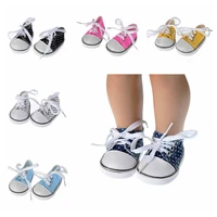 7cm doll shoes canvas lace up shoes for 43cm baby new born reborn doll18 inch american our generation girls toy 13 blythe