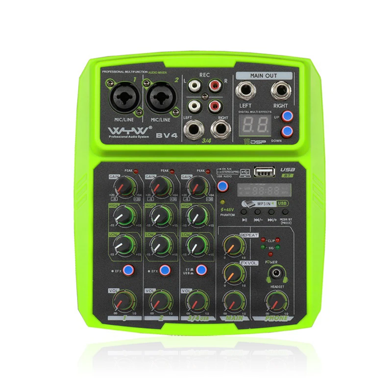 

CELLA CITY Sound Mixer Bluetooth 4 Channel 16 Digital Effector Professional Audio Mixer Power Live Recording Music Production