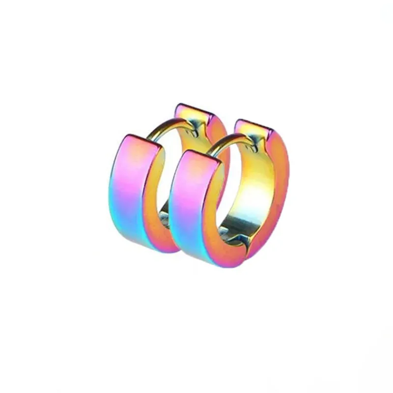 

1pair Anti-allergic titanium steel earring punk rock Stud Earrings Men Fashion Jewelry women small circle round stud earrings