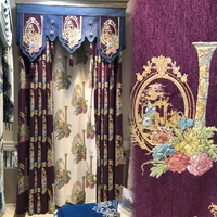 embroidered european purple royal luxury curtains for bedroom window curtains for living room elegant drapes curtains