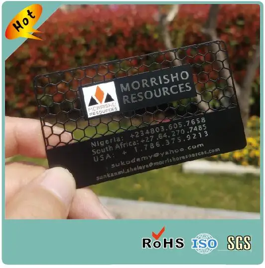 Laser Cut Manufacturer Custom Print Stainless Steel Black Metal Business Card Personalized