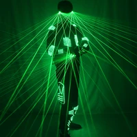 new arrived green laser clothes green laser waistcoat led costumes with laser gloves and glasses for party show