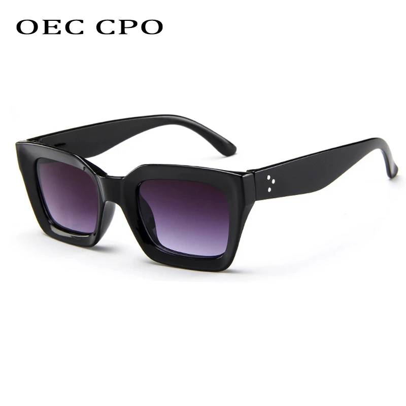

OEC CPO Vintage Square Sunglasses Women Brand Fashion Rivets Sunglasses Retro Plastic Men Glasses Female Sun Glasses UV400 O646