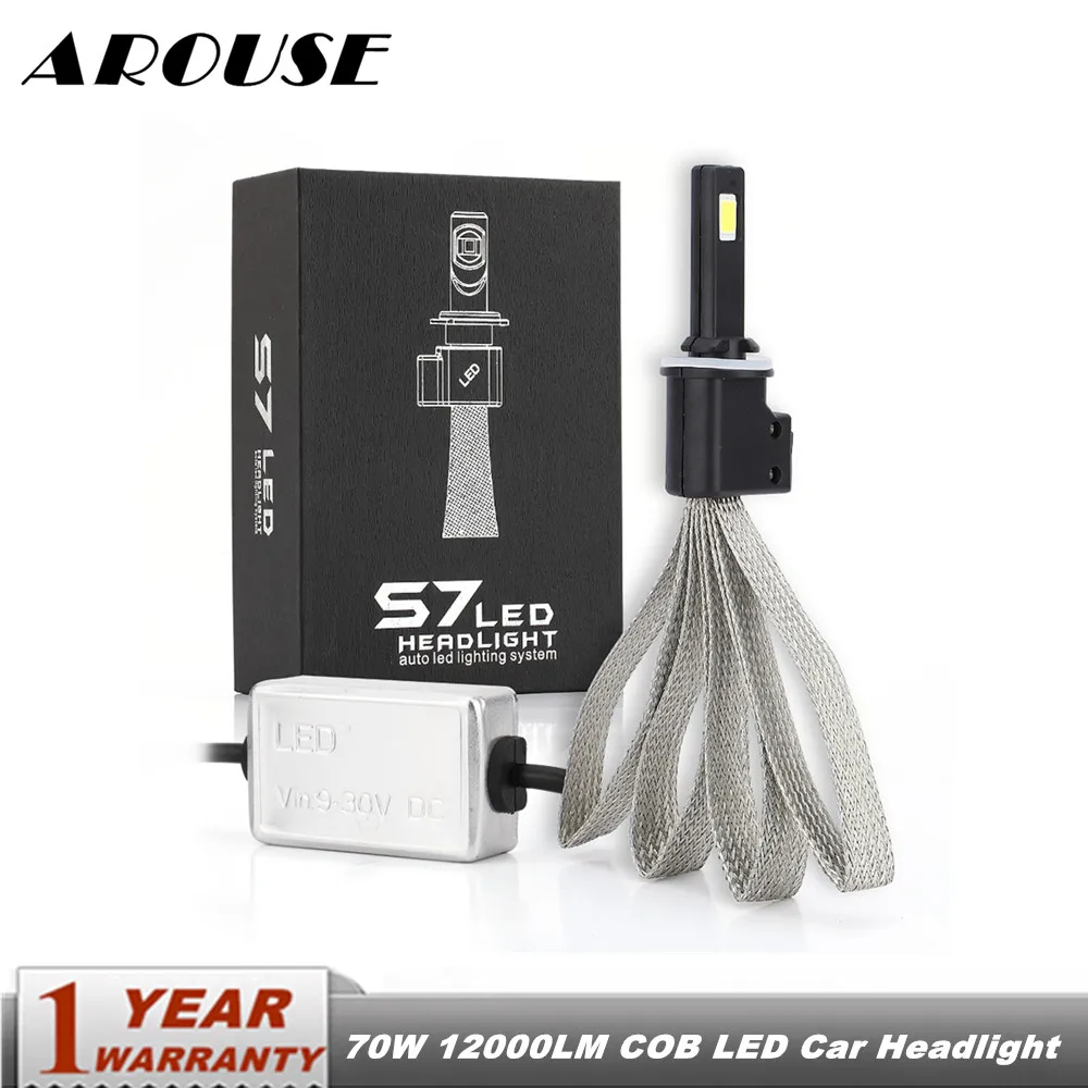 Ароуз S7 Автомобильный светодиодный головной светильник кос излучающих 12000LM/Пара