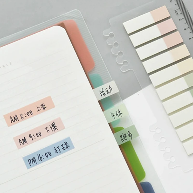 

10/20 Sheets PET Planner Stickers Index Tabs Bookmark Sticky Notes Page Marker Stationery Office School Supply