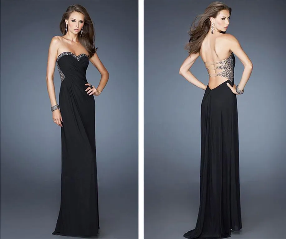 

free shipping party prom gown robe de soiree 2015 new hot&sexy backless black vestidos de festa longo long evening Dress