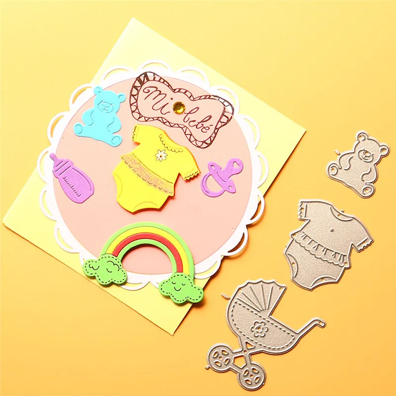 DiyArts New Baby Born металлические режущие штампы с радужным облаком DIY Выгравированные