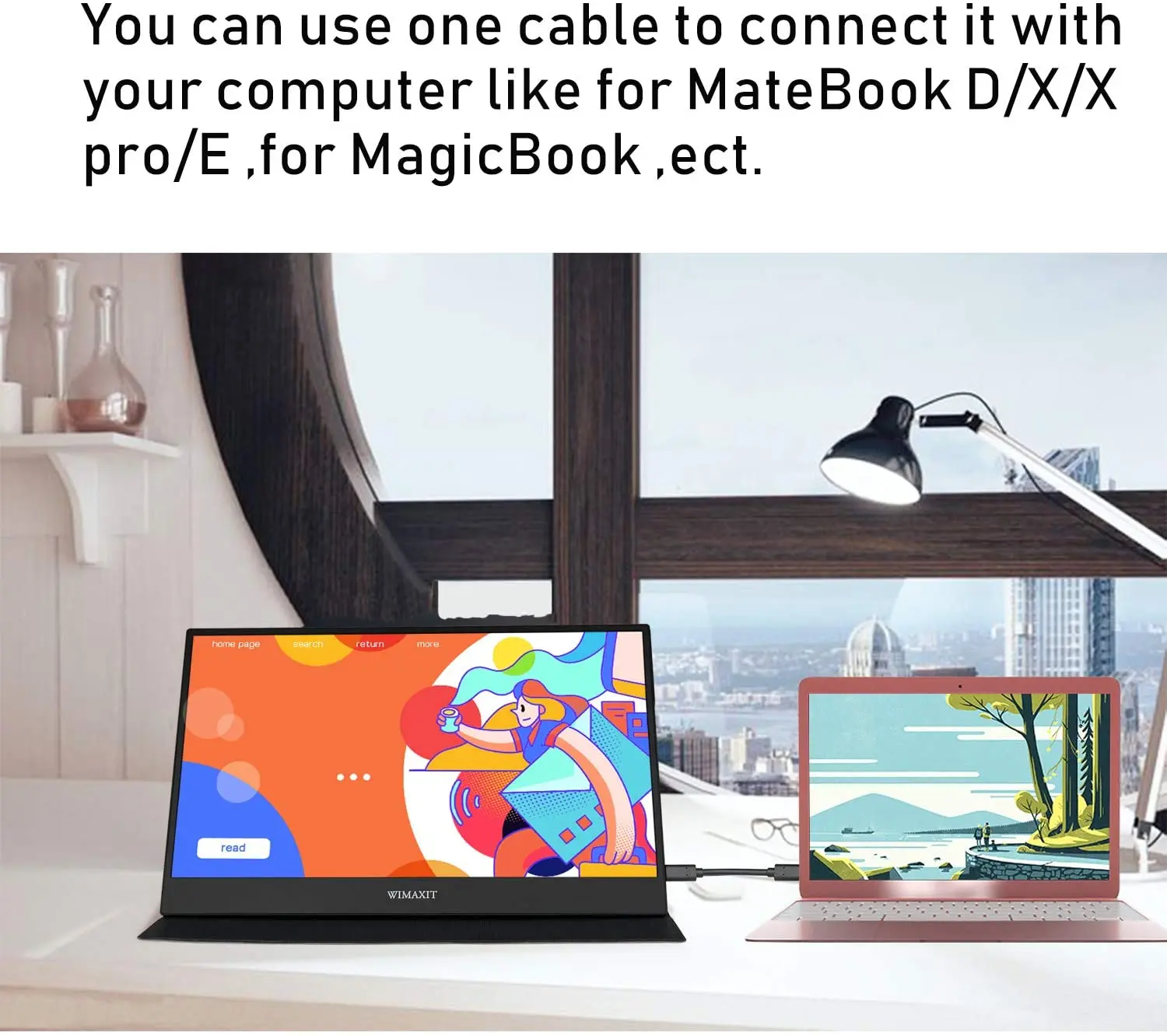 Портативный монитор WIMAXIT M1562C 15 6 дюйма Usb C Тип Ips экран HDMI 1080p Lcd телефон Ноутбук