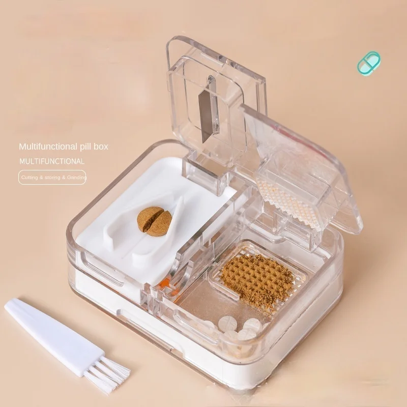 

Medicine Storage Box Portable Mini Square Portable Sealed Tablet Cutting Artifact Packing Medicine Box Medicine Distributor