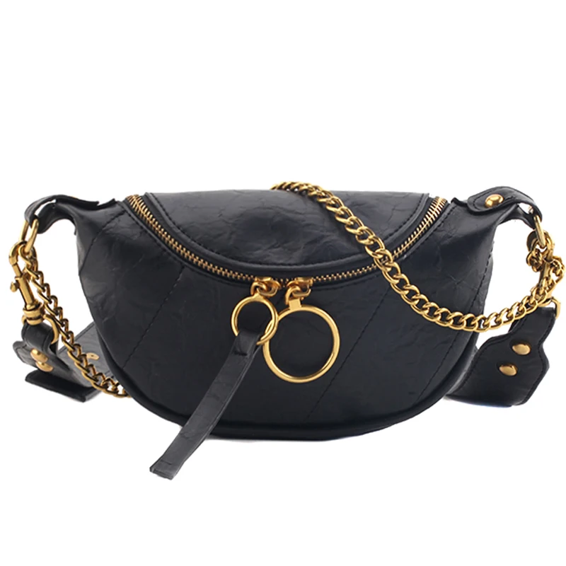 

Women Chain Chest Bag Shoulder Messenger Bag Fashion Quality PU Leather Crossbody Bags For Women Lady Travel Handbags And Purses