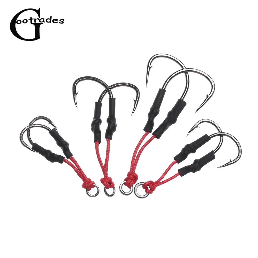 1 пара Нержавеющая сталь крючковый лов ложка рыболовный крючок с полиэтиленовых