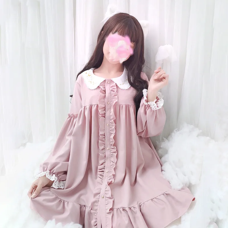 Японское женское милое розовое мини платье в стиле &quotЛолита&quot для вечерние