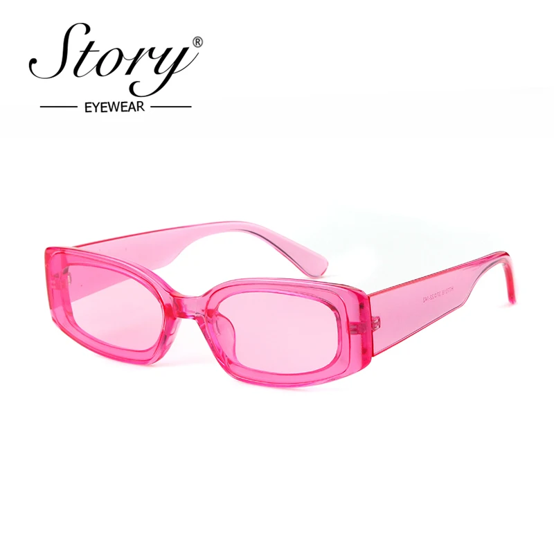 Женские/мужские солнцезащитные очки в прямоугольной оправе из поликарбоната