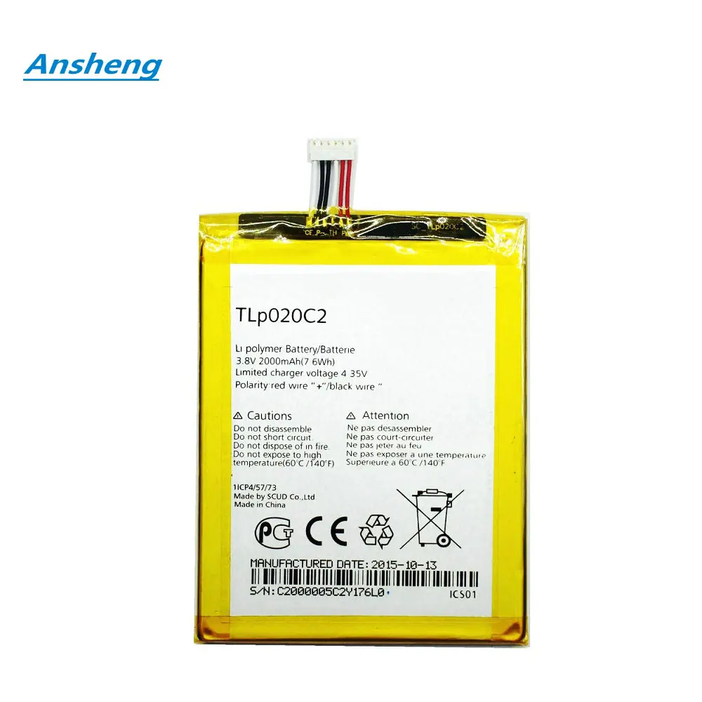Высокое качество 2000 мАч TLP020C2 батарея для Alcatel Idol x1s 6034R S950 x 6037y 6040x6032 TCL S950T