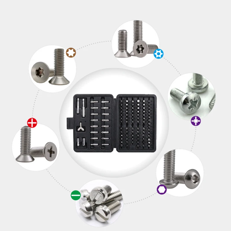 Набор отверток со звездообразным шестигранником с защитой от взлома 100 шт. |