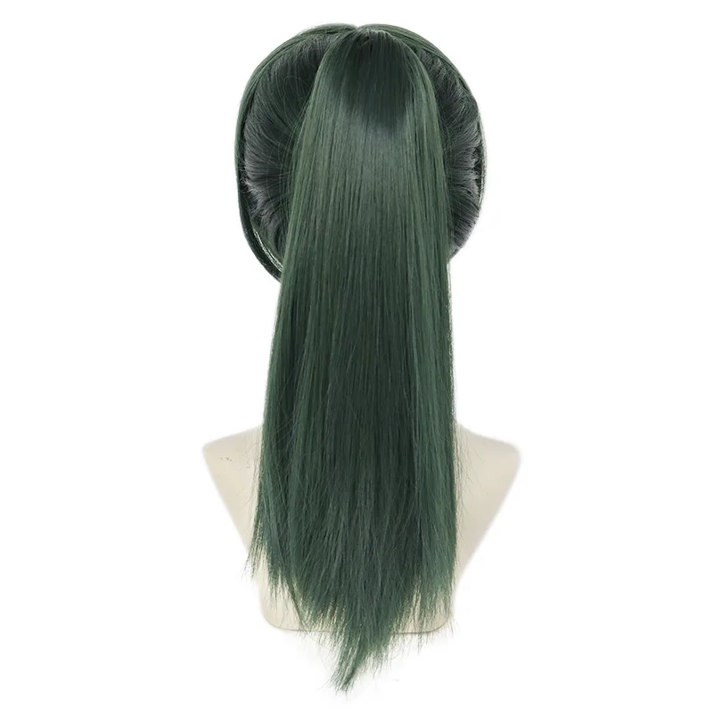 

Maki Zenin Dark Green Ponytail Wig Cosplay Costume Heat Resistant Synthetic Hair Jujutsu Kaisen Women Party Wigs