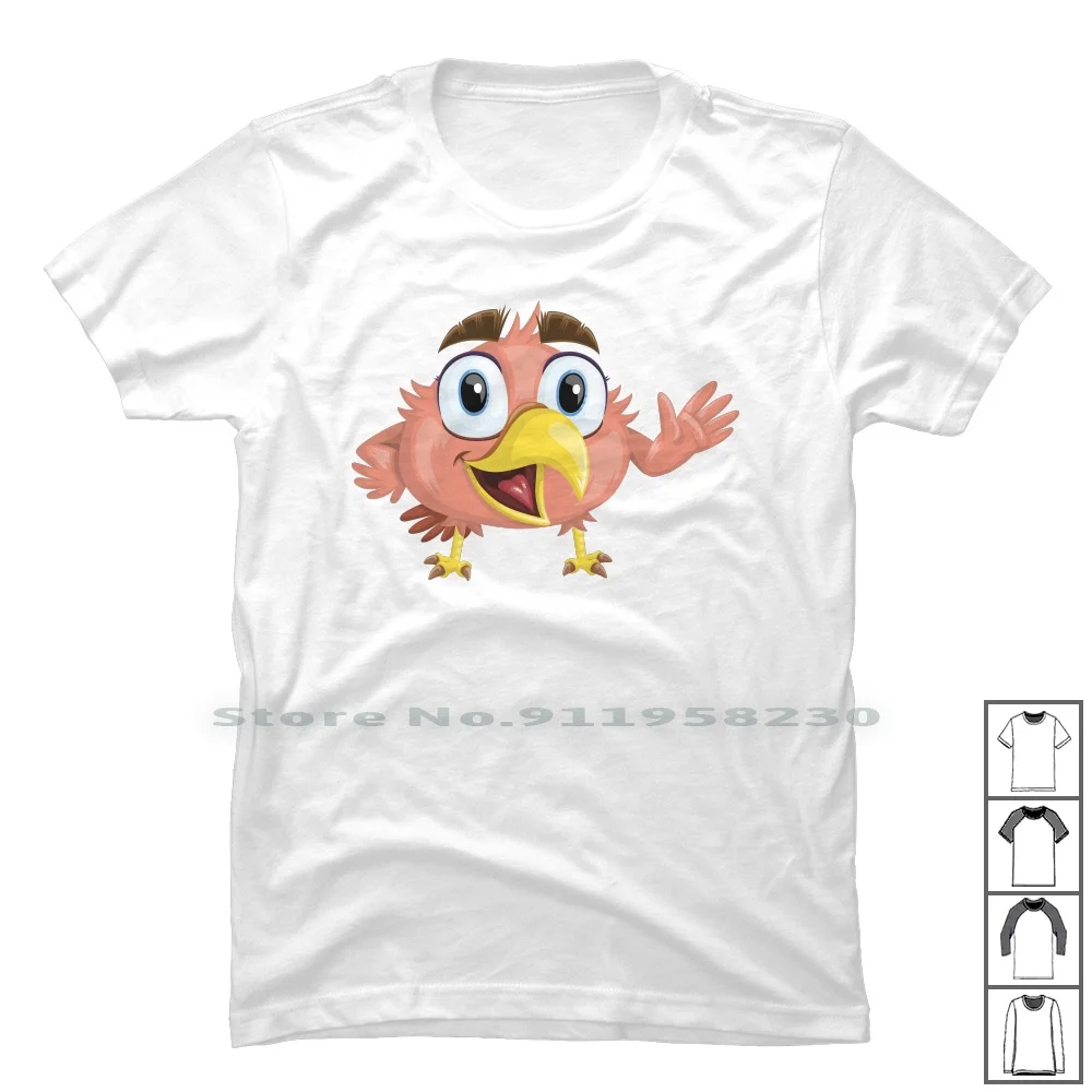 Футболка с забавной маленькой птичкой (часть 7) коллекция из 100% хлопка