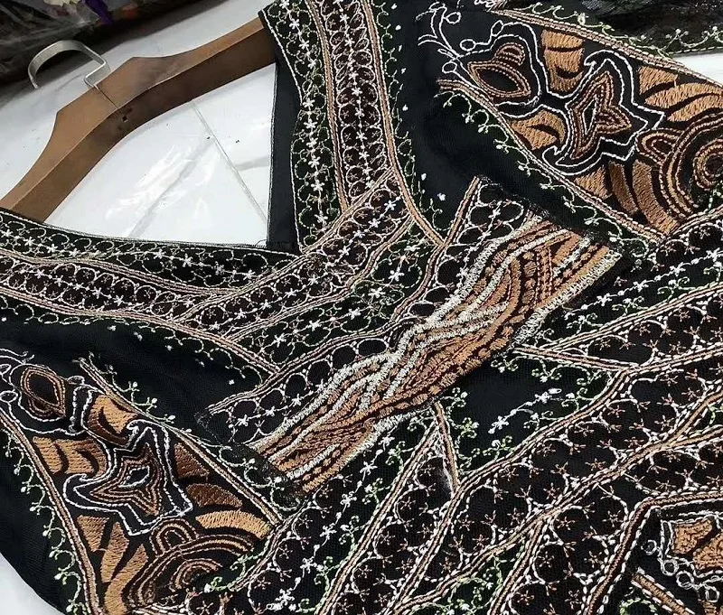

Vintage Long Dress 2020 Summer Sexy Club Evening Women V-Neck Allover Exquisite Embroidery Short Sleeve Long Maxi Dress Events