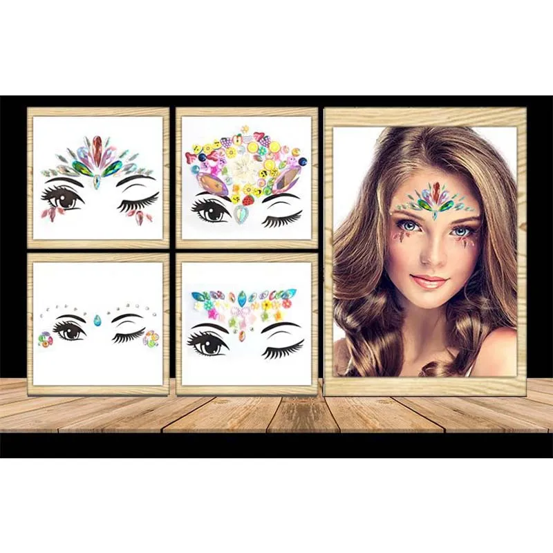 Стразы Праздничные наклейки для украшений поддельные тату блестящие татуировки