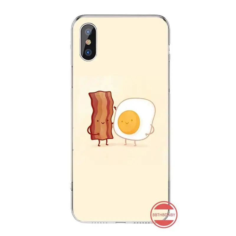 

Best Friend Couple Food Bacon And Egg Milk Cookie Phone Case for iPhone 11 12 mini pro XS MAX 8 7 6 6S Plus X 5S SE 2020 XR