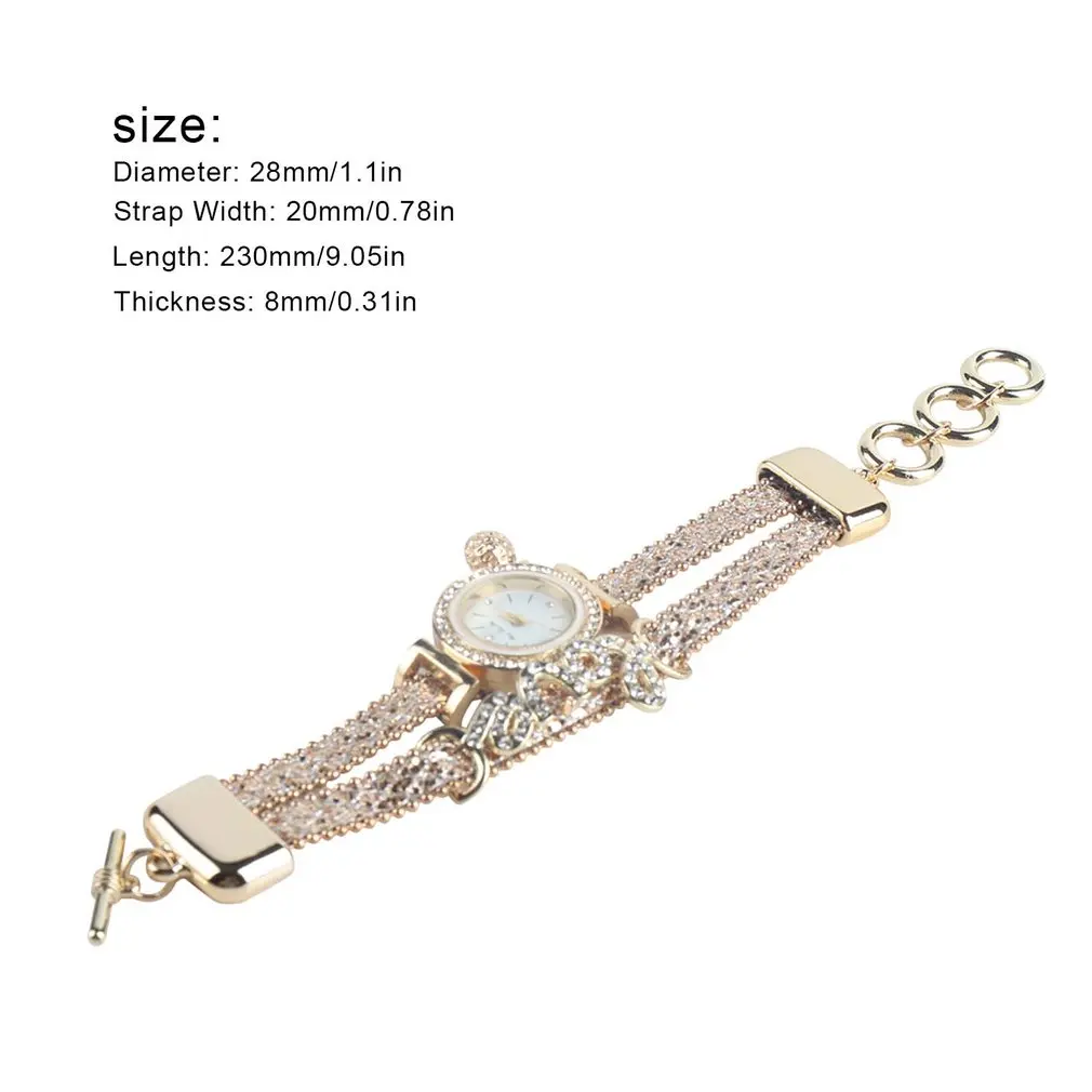 FD082 женские модные повседневные кварцевые наручные часы Стразы часы-браслет