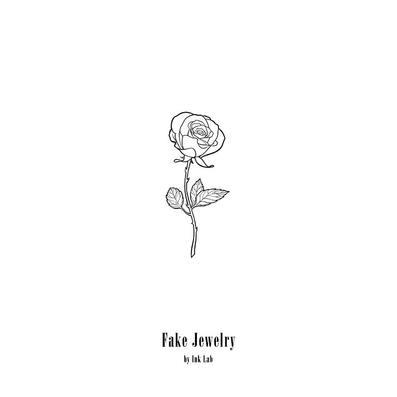 

18MM×40MM mini rose tattoo stickers waterproof men and women original long lasting dark gothic clavicle line
