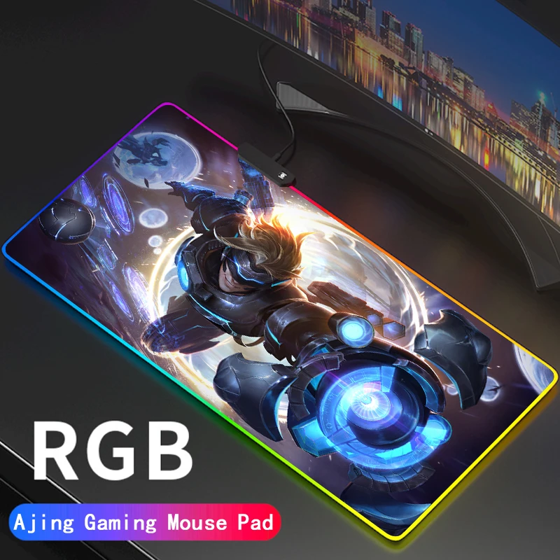 

Большой коврик для мыши LOL, большой игровой коврик для мыши XL, игровой коврик для мыши для League of Legends, ПК, компьютера, светодиодная подсветка, ...
