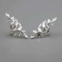 100 925 sterling silver hollow branch ear cuff clip on earrings for women girl without piercing earings jewelry