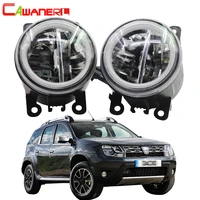 cawanerl for dacia duster closed off road vehicle 2010 2015 car accessories 4000lm led bulb fog light angel eye drl 2 pieces
